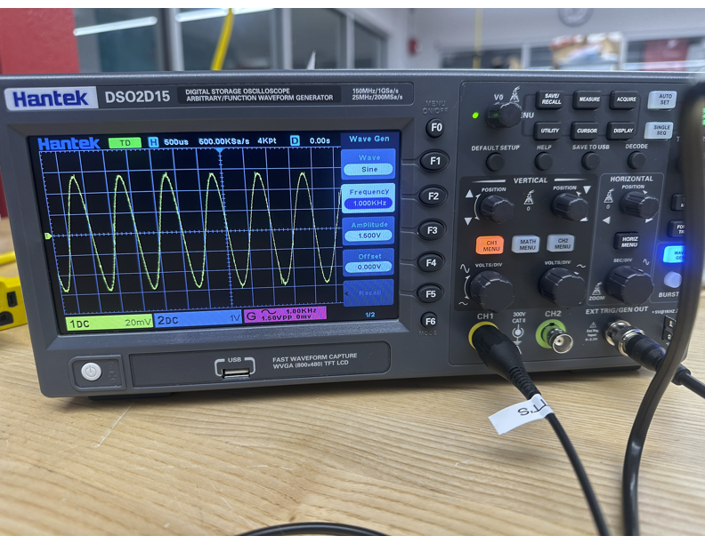 Oscilloscope validation of the signal chain